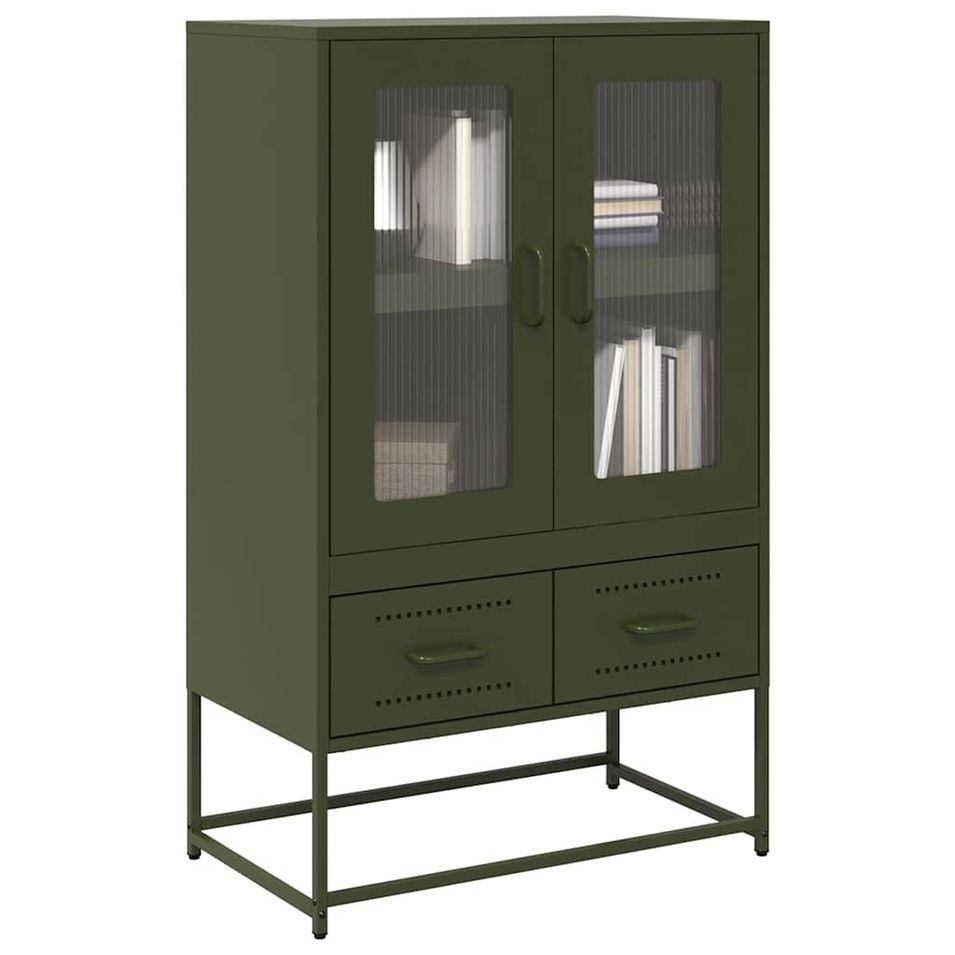 Buffet haut vert olive 68x39 x111,5 cm acier - Photo n°1
