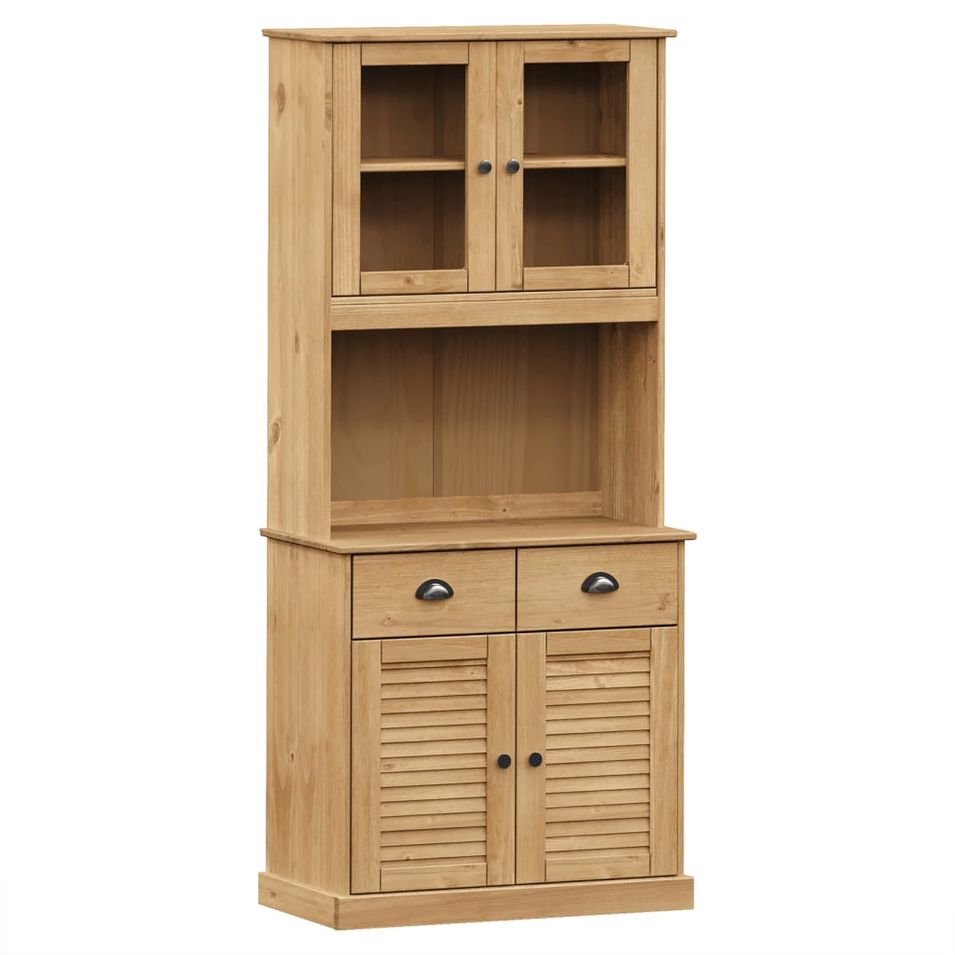 Buffet haut VIGO 78x40x175 cm bois massif de pin - Photo n°1