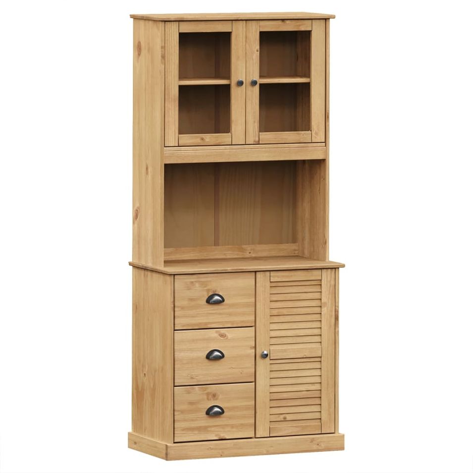 Buffet haut VIGO 78x40x175 cm bois massif de pin - Photo n°1
