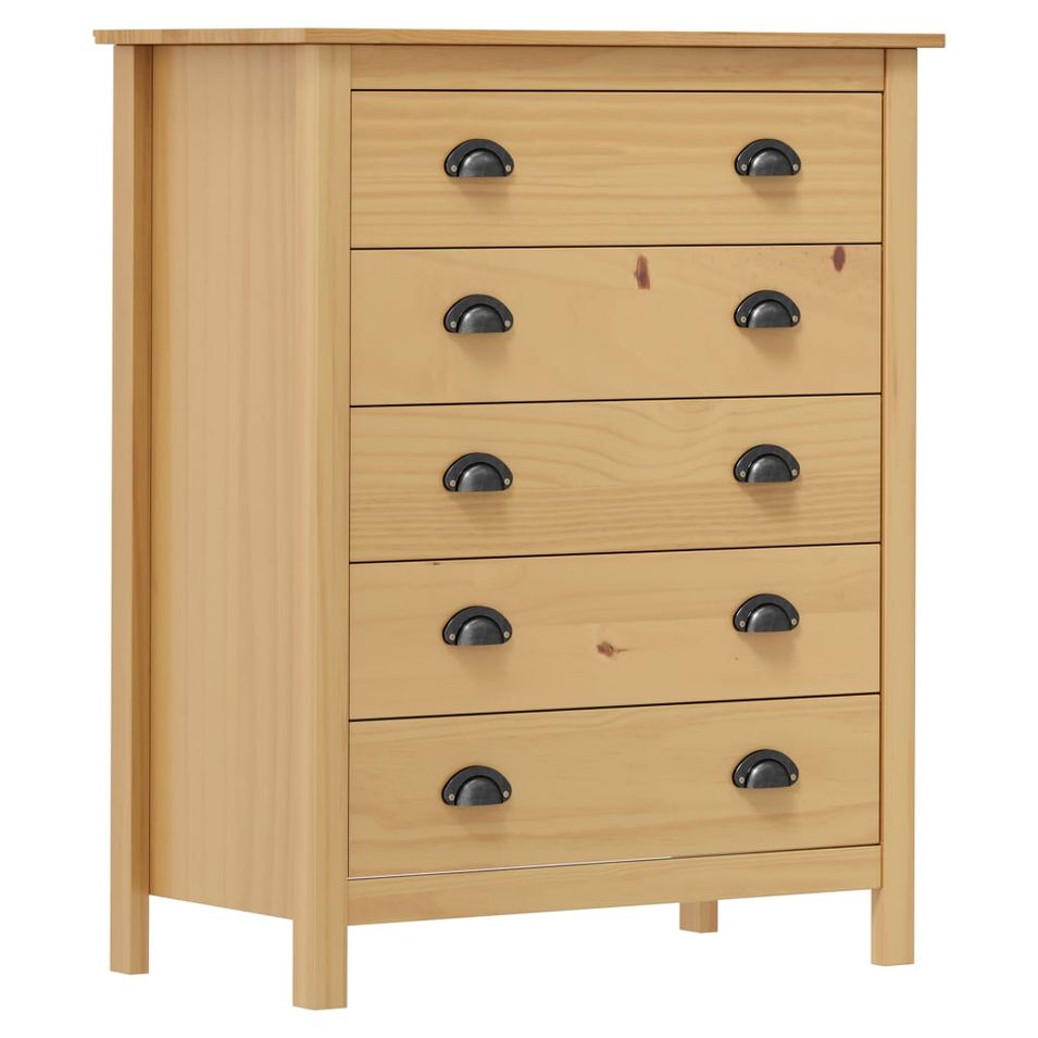 Buffet Hill Range à 5 tiroirs 79x40x96,5 cm Bois de pin solide - Photo n°1