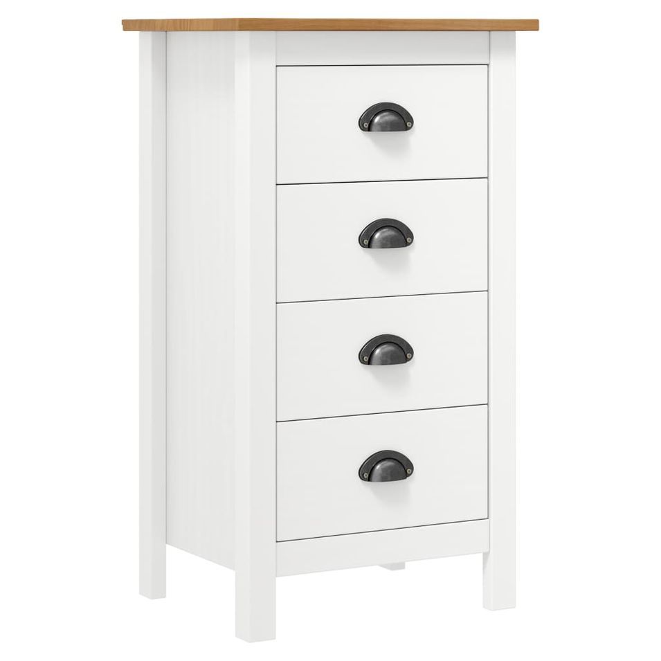 Buffet Hill Range Blanc 46x35x80 cm Bois de pin solide 2 - Photo n°1
