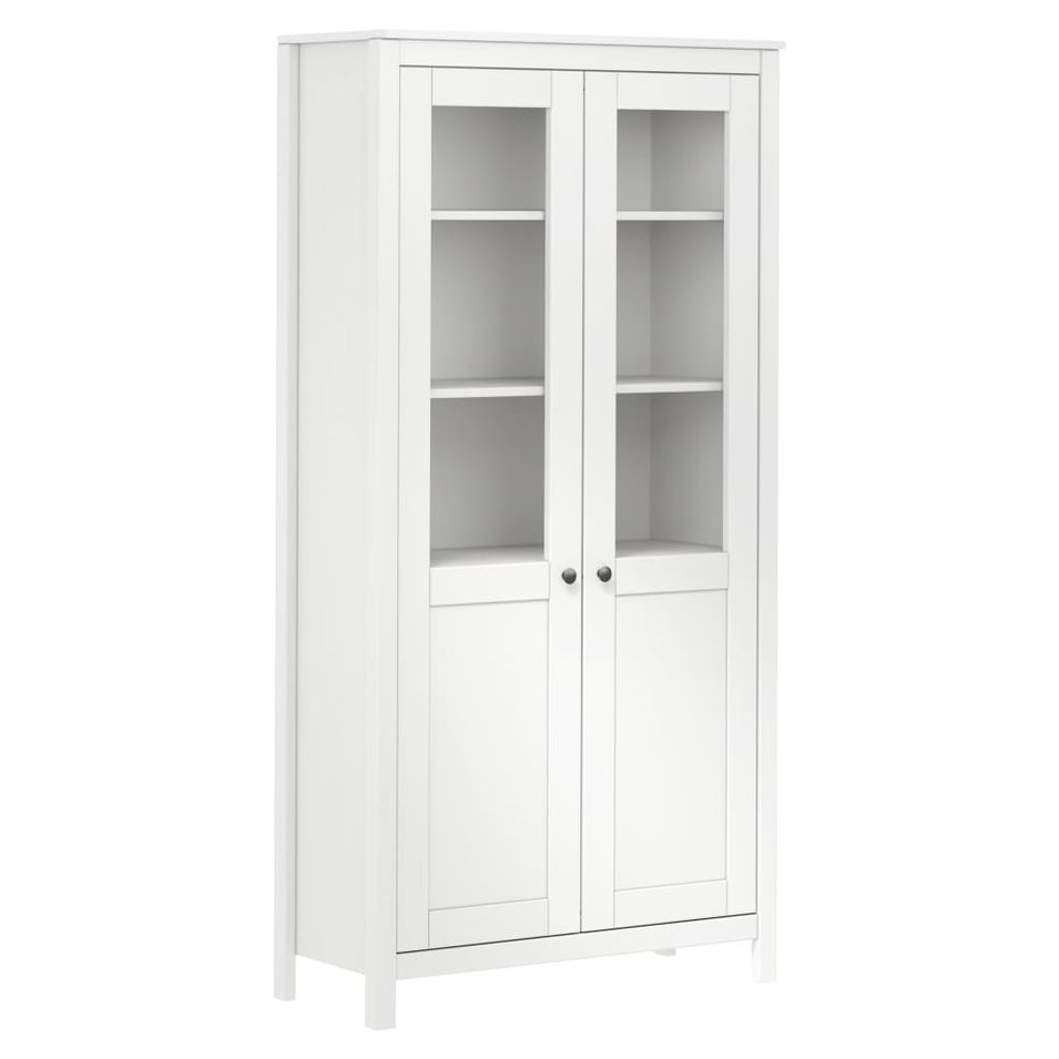 Buffet Hill Range Blanc 85x37x170,5 cm Bois de pin solide - Photo n°1