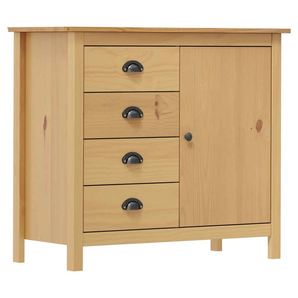 Buffet Hill Range Marron miel 91x40x80 cm Bois de pin solide - Photo n°1