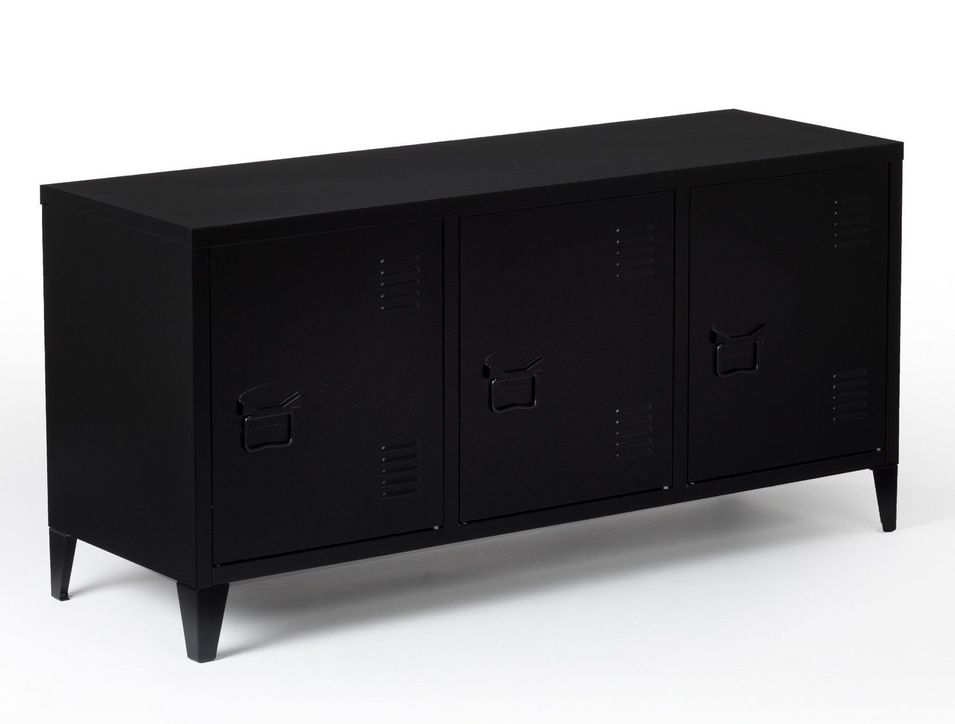 Buffet industriel 3 portes acier noir Boffice - Photo n°1