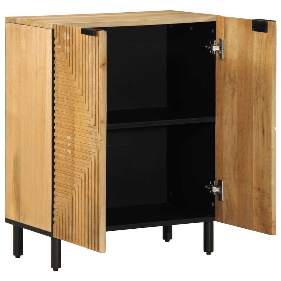 Buffet marron 60x33x75 cm bois massif de manguier - Photo n°1