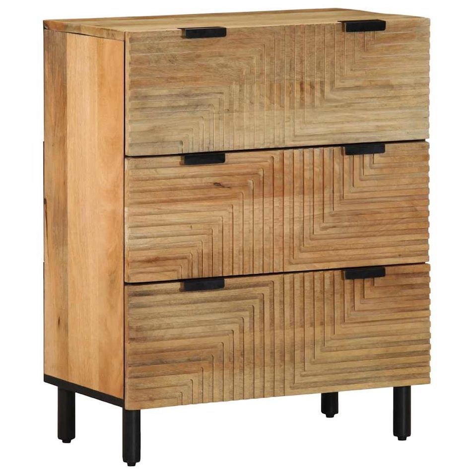 Buffet marron 60x33x75 cm bois massif de manguier - Photo n°1