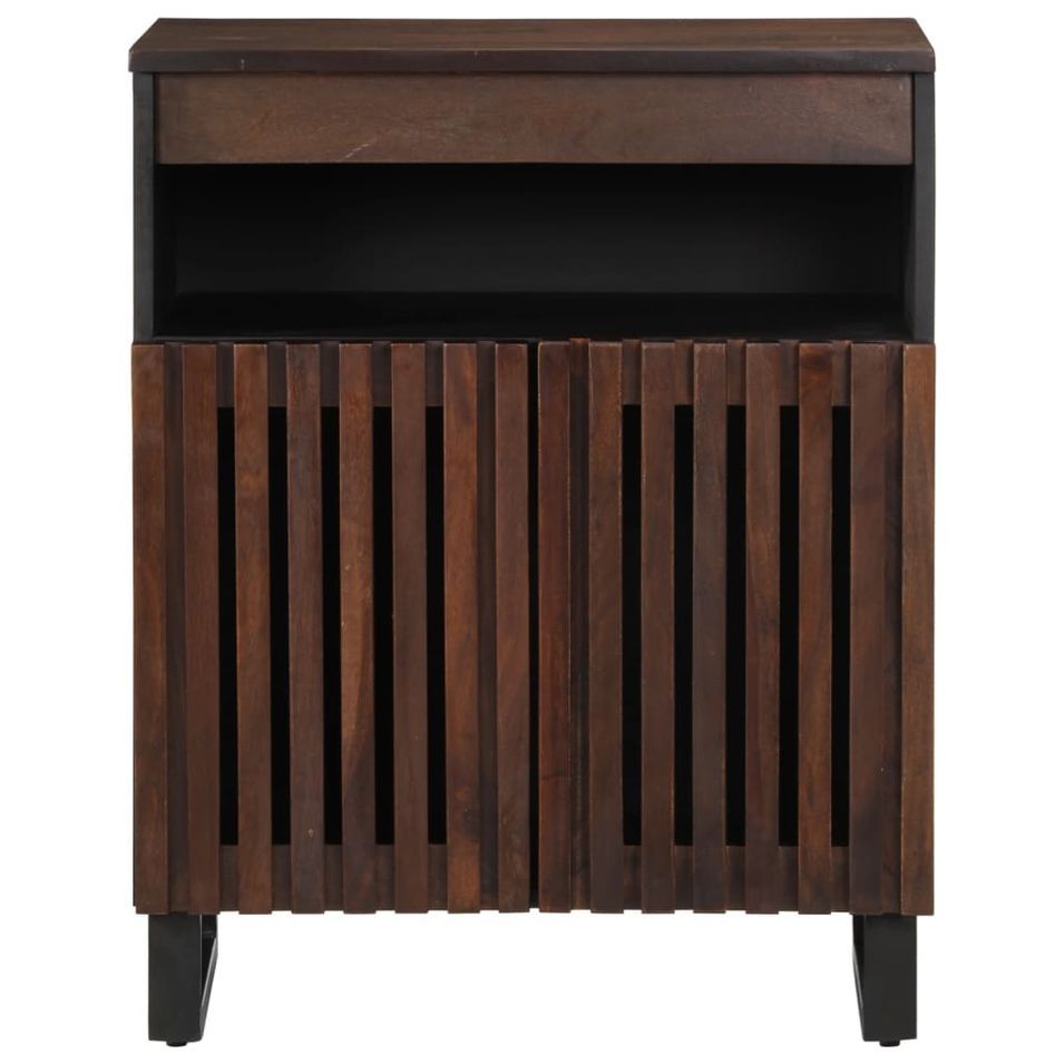 Buffet marron 60x34x75 cm bois massif de manguier - Photo n°1