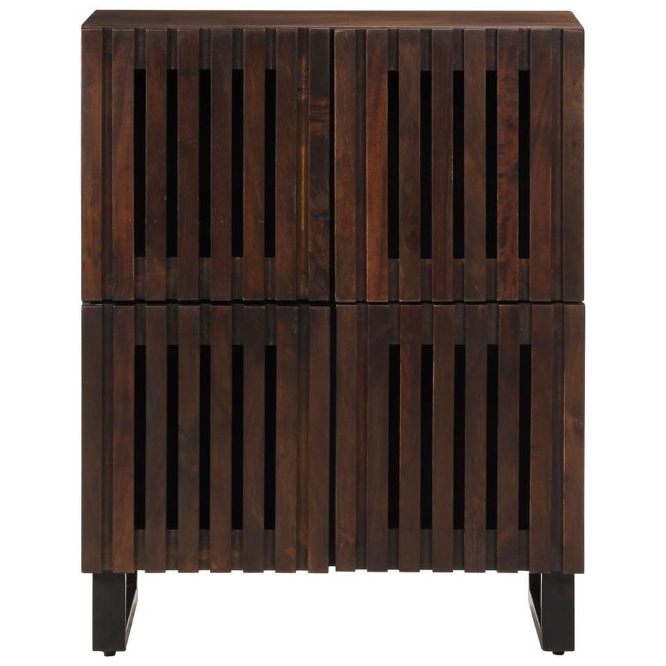 Buffet marron 60x34x75 cm bois massif de manguier - Photo n°1