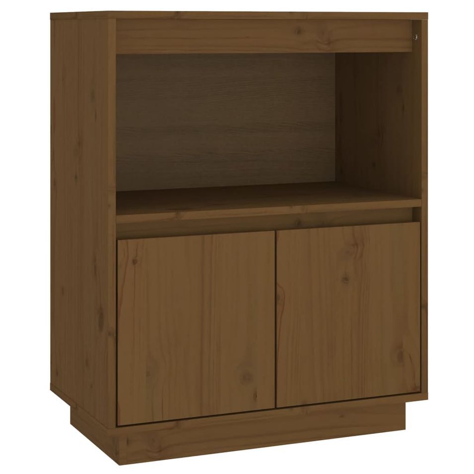 Buffet Marron miel 60x34x75 cm Bois massif de pin - Photo n°1