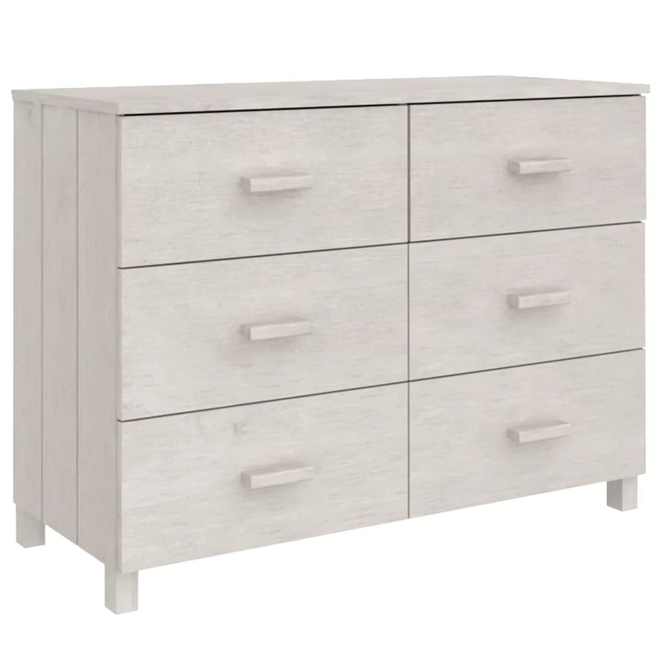 Buffet MOLDE Blanc 113x40x80 cm Bois massif de pin - Photo n°1