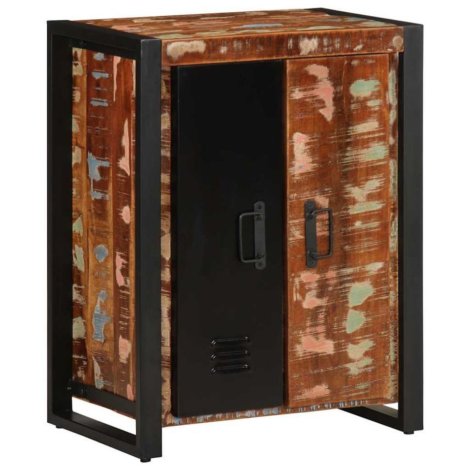 Buffet multicolore 55x35x70 cm bois massif récupération - Photo n°1