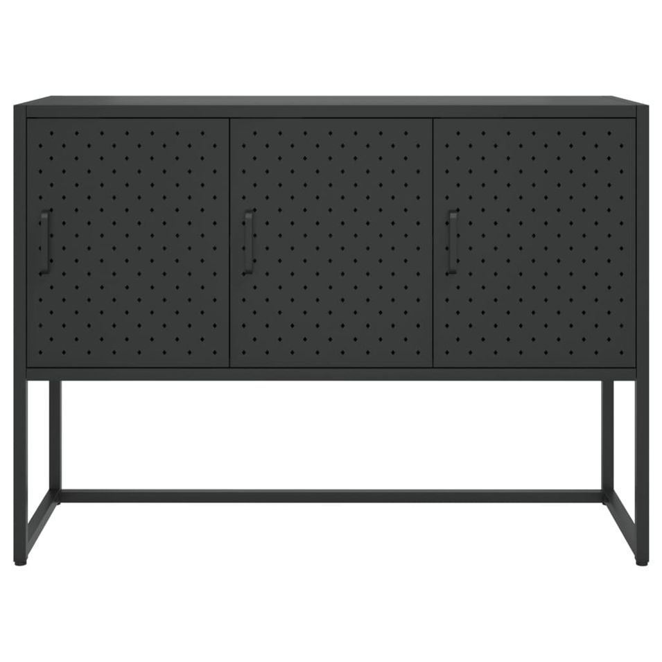 Buffet Noir 105x35x75 cm Acier - Photo n°1