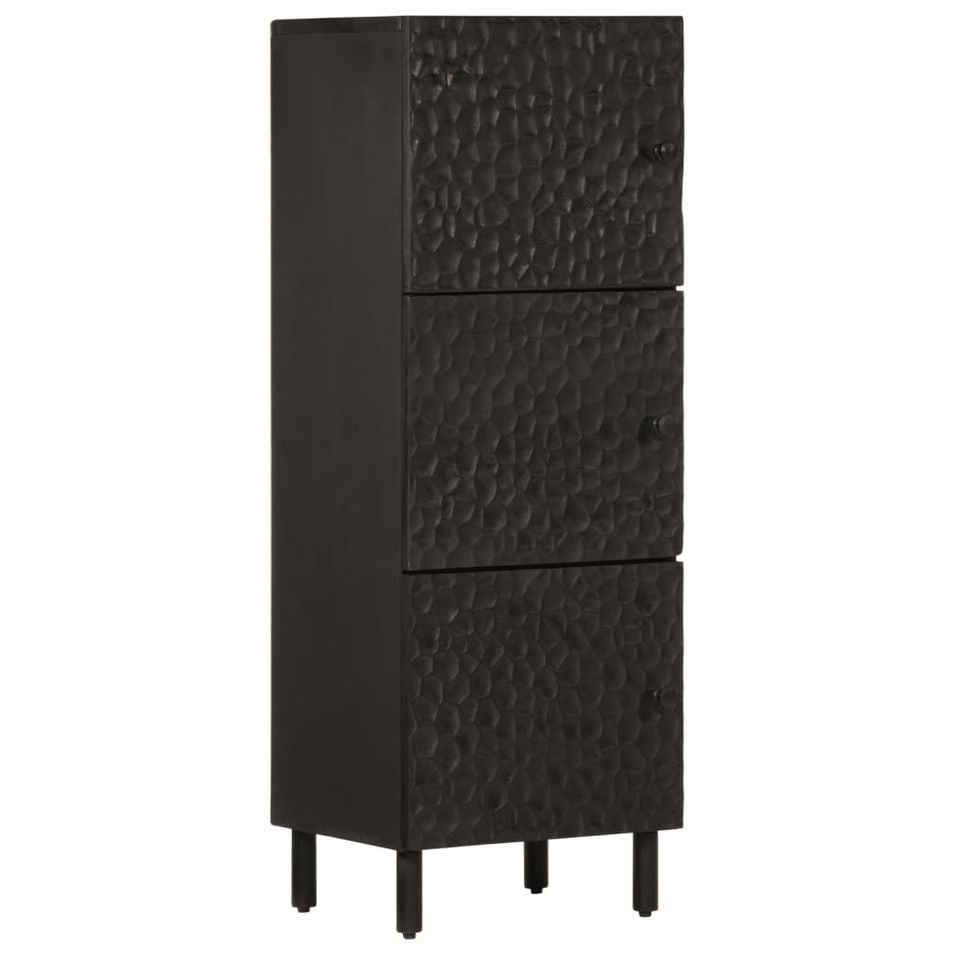 Buffet noir 40x33x110 cm bois de manguier massif - Photo n°1