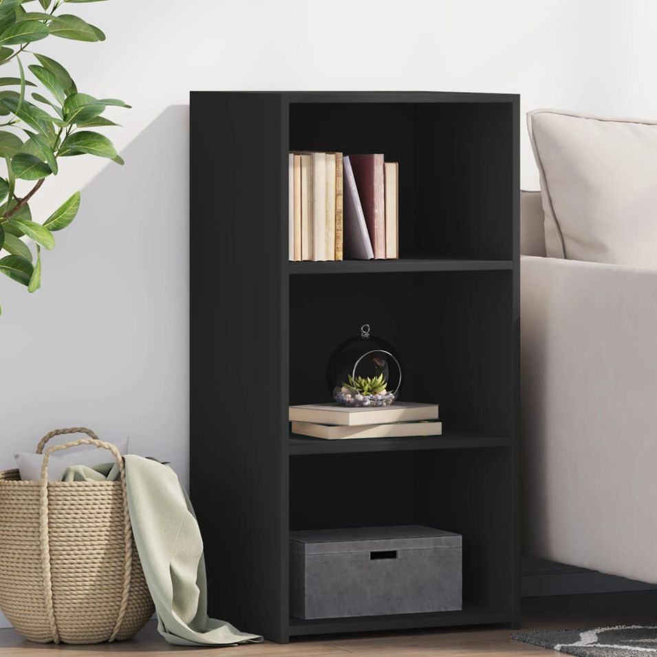 Buffet noir 45x41x93 cm bois d'ingénierie - Photo n°1