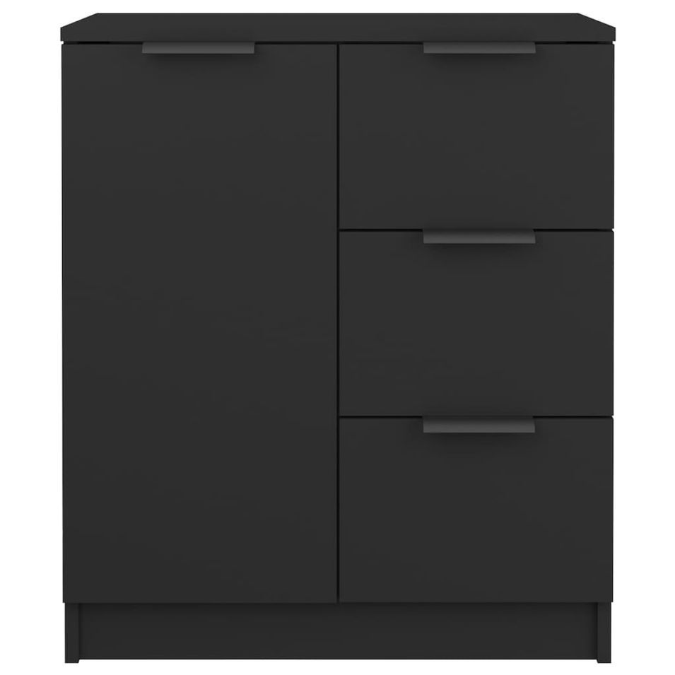 Buffet noir 60x30x70 cm bois d'ingénierie - Photo n°1