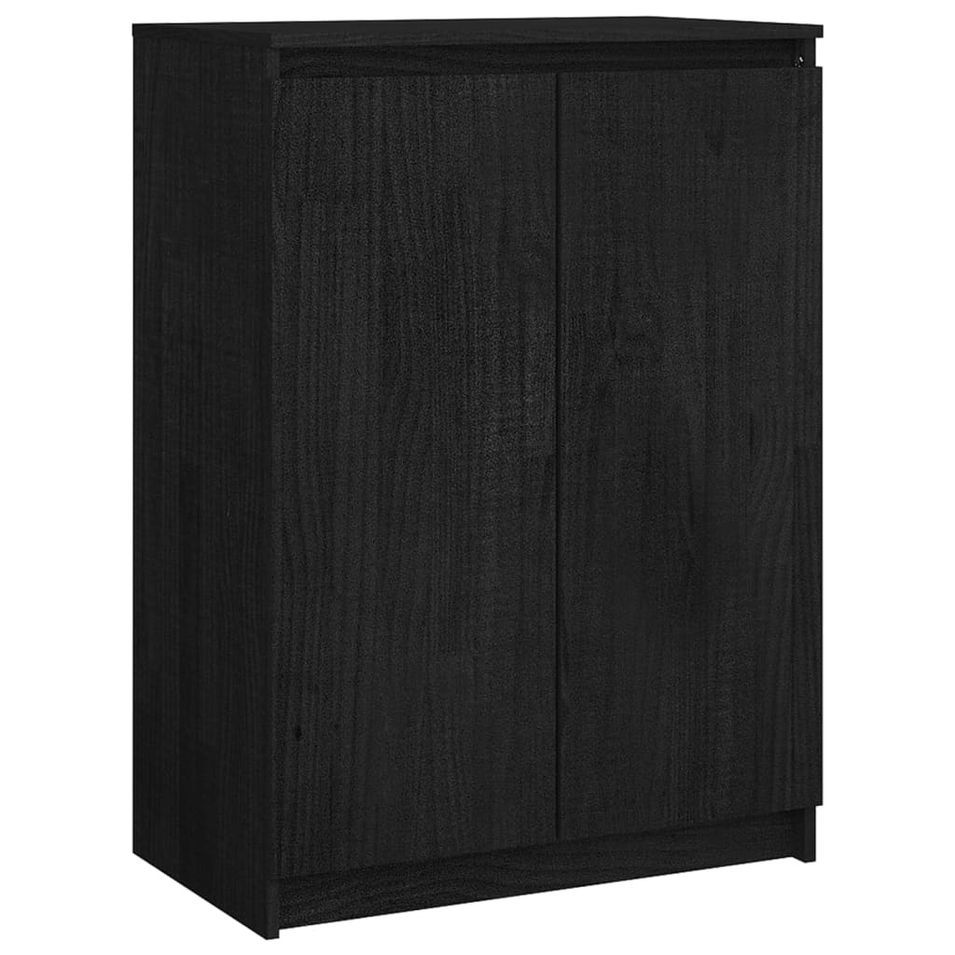 Buffet Noir 60x36x84 cm Bois de pin massif - Photo n°1