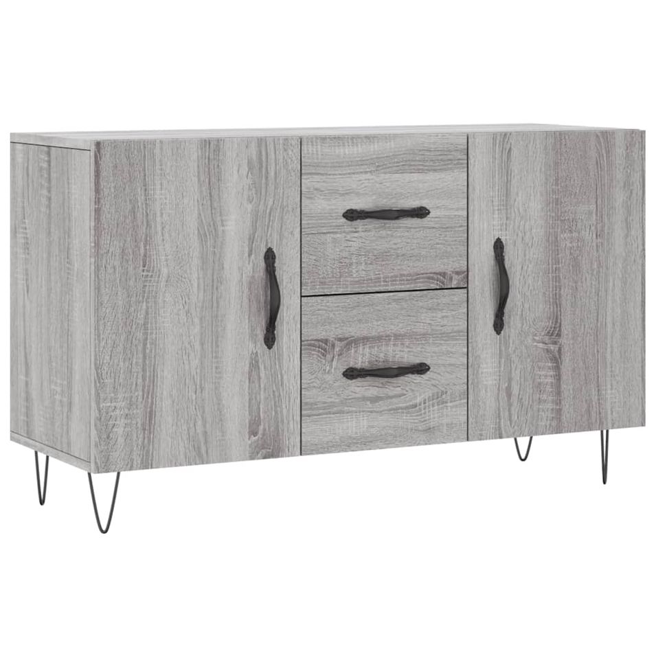 Buffet sonoma gris 100x36x60 cm bois d'ingénierie - Photo n°1