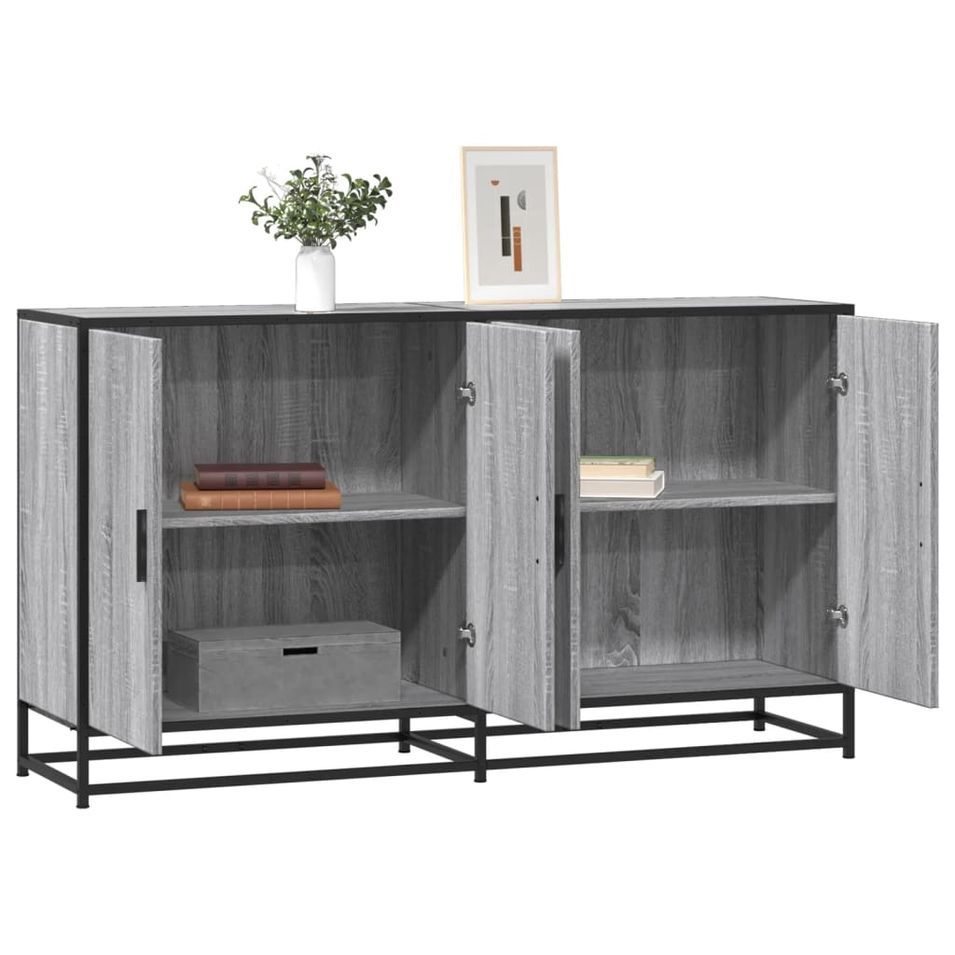 Buffet sonoma gris 134x35x76 cm bois d'ingénierie - Photo n°1