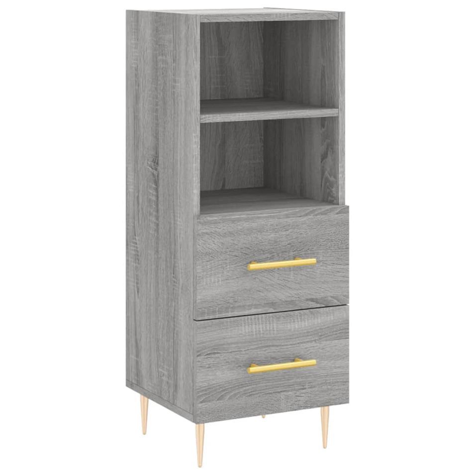 Buffet Sonoma gris 34,5x34x90 cm Bois d'ingénierie - Photo n°1