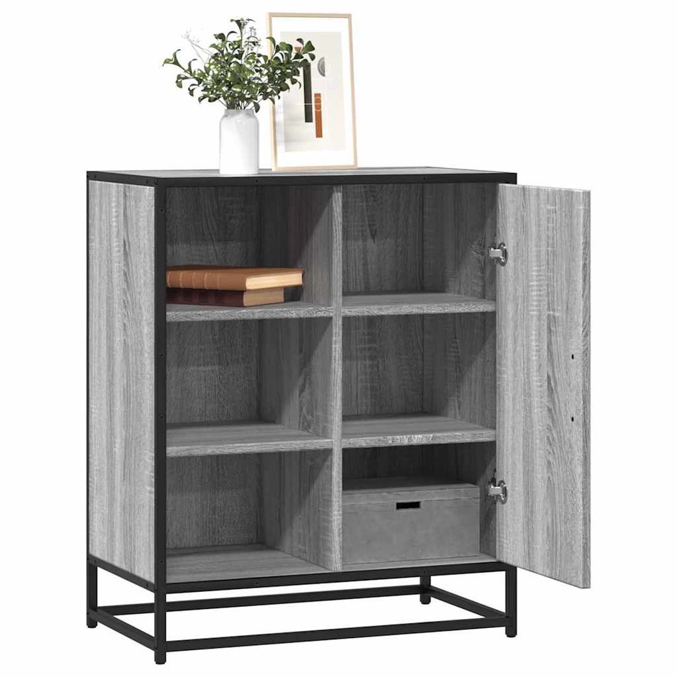 Buffet sonoma gris 62x35x76 cm bois d'ingénierie - Photo n°1