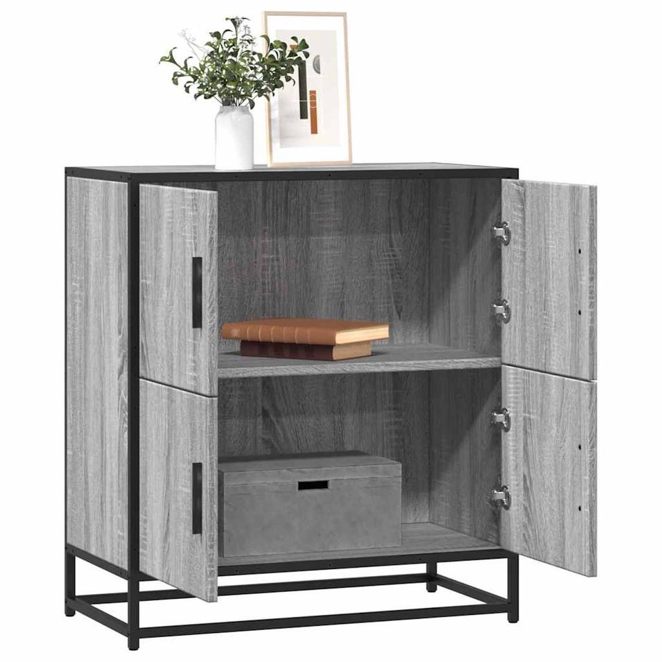 Buffet sonoma gris 68x35x76 cm bois d'ingénierie - Photo n°1