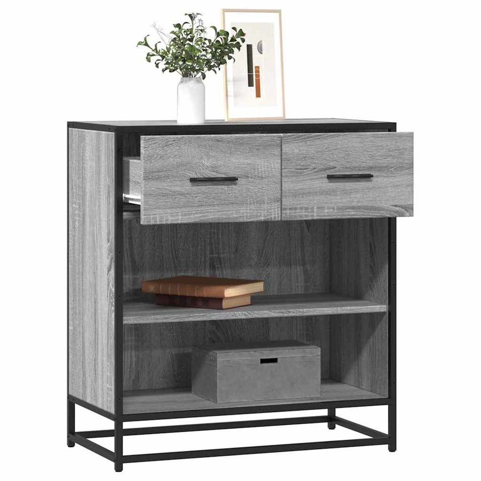 Buffet sonoma gris 68x35x76 cm bois d'ingénierie - Photo n°1