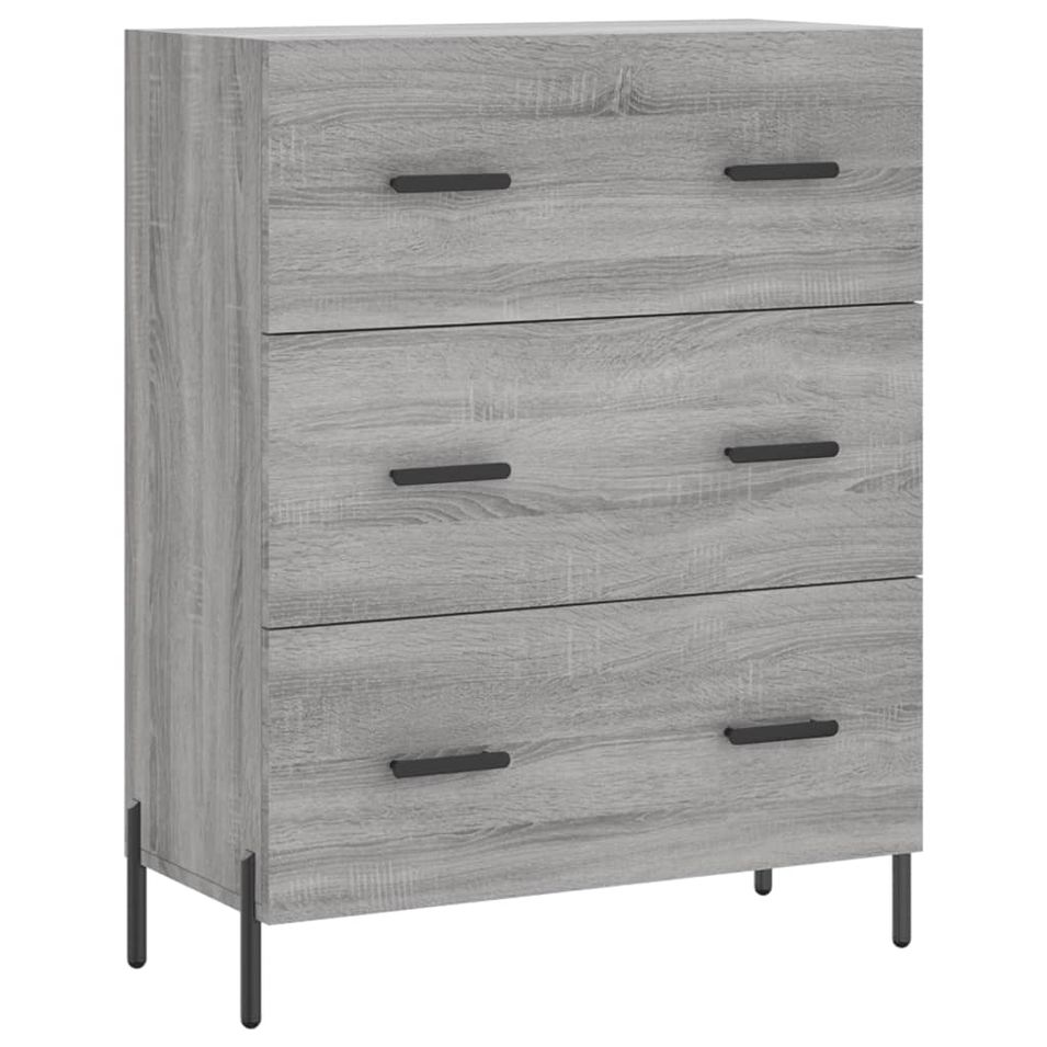 Buffet sonoma gris 69,5x34x90 cm bois d'ingénierie - Photo n°1