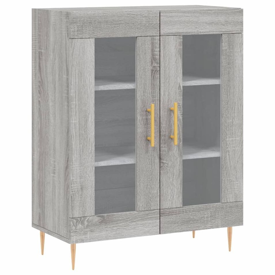 Buffet sonoma gris 69,5x34x90 cm bois d'ingénierie - Photo n°1