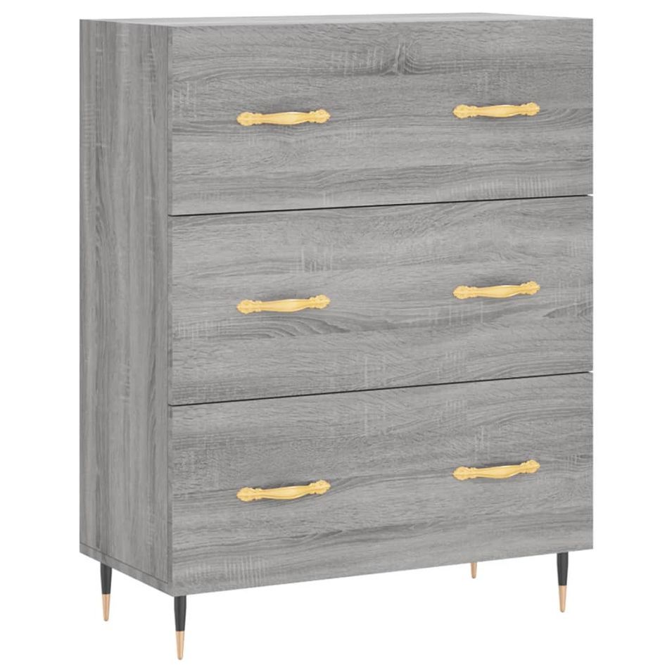 Buffet sonoma gris 69,5x34x90 cm bois d'ingénierie - Photo n°1