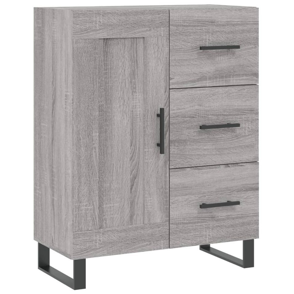 Buffet sonoma gris 69,5x34x90 cm bois d'ingénierie - Photo n°1