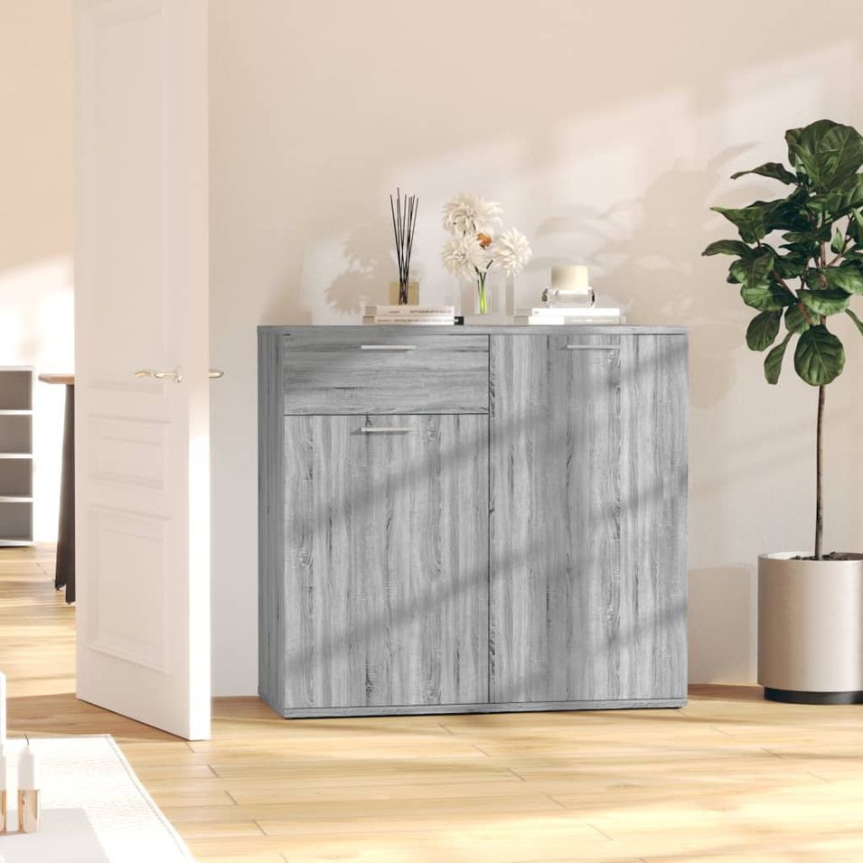 Buffet Sonoma gris 80x36x75 cm Bois d'ingénierie - Photo n°1