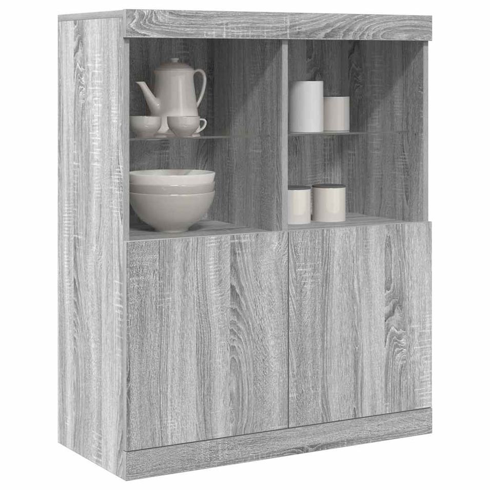 Buffet sonoma gris 81x37x100 cm bois d'ingénierie - Photo n°1