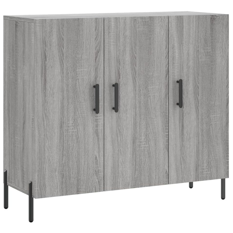 Buffet sonoma gris 90x34x80 cm bois d'ingénierie - Photo n°1
