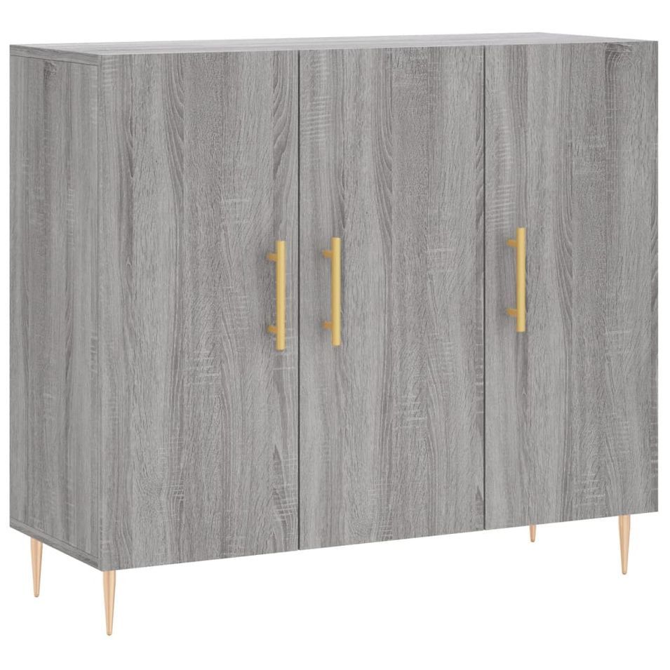Buffet sonoma gris 90x34x80 cm bois d'ingénierie - Photo n°1