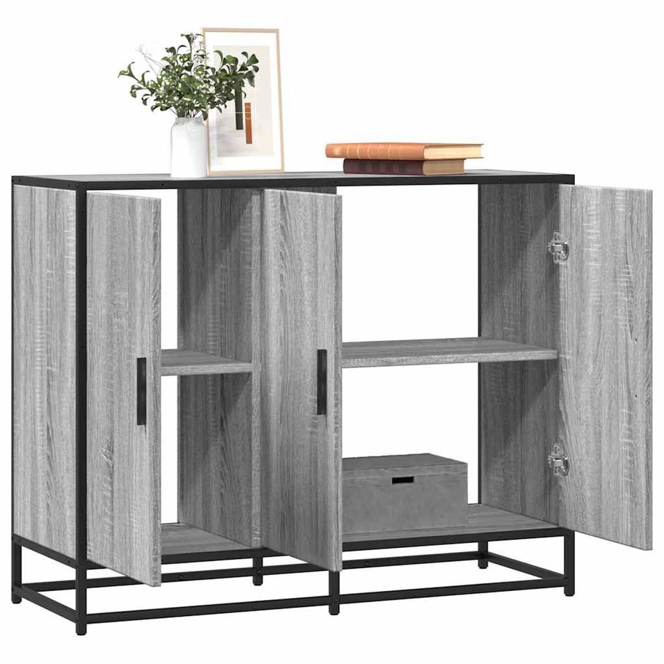 Buffet sonoma gris 94x35x76 cm bois d'ingénierie - Photo n°1
