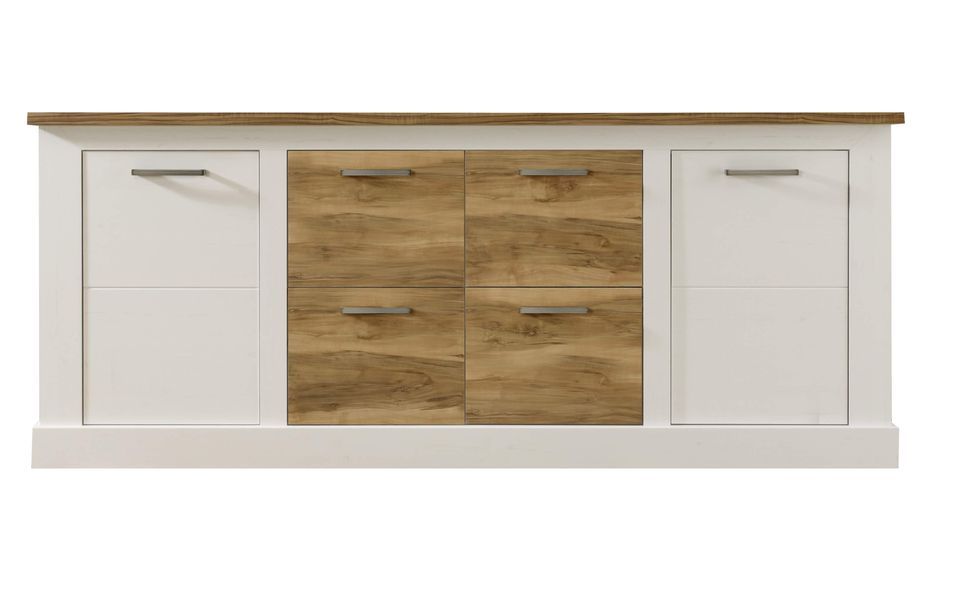 Buffet style maison de campagne pin blanc et noyer satiné Kampa 207 cm - Photo n°1