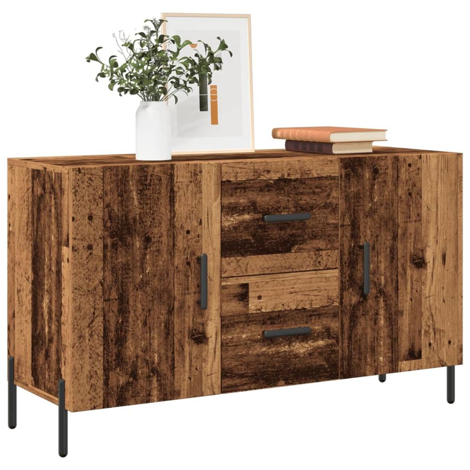 Buffet vieux bois 100x36x60 cm bois d'ingénierie - Photo n°1