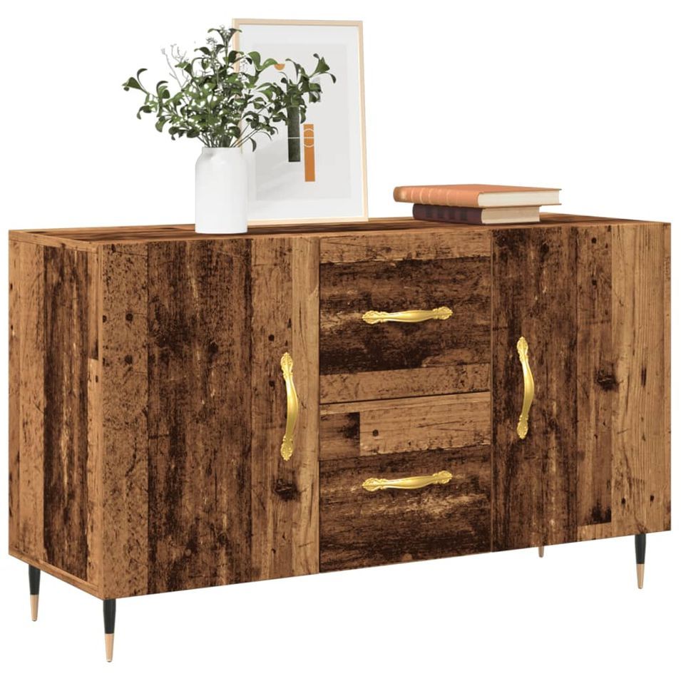 Buffet vieux bois 100x36x60 cm bois d'ingénierie - Photo n°1