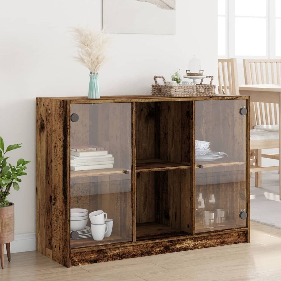 Buffet vieux bois 102x37x75,5 cm bois d'ingénierie - Photo n°1
