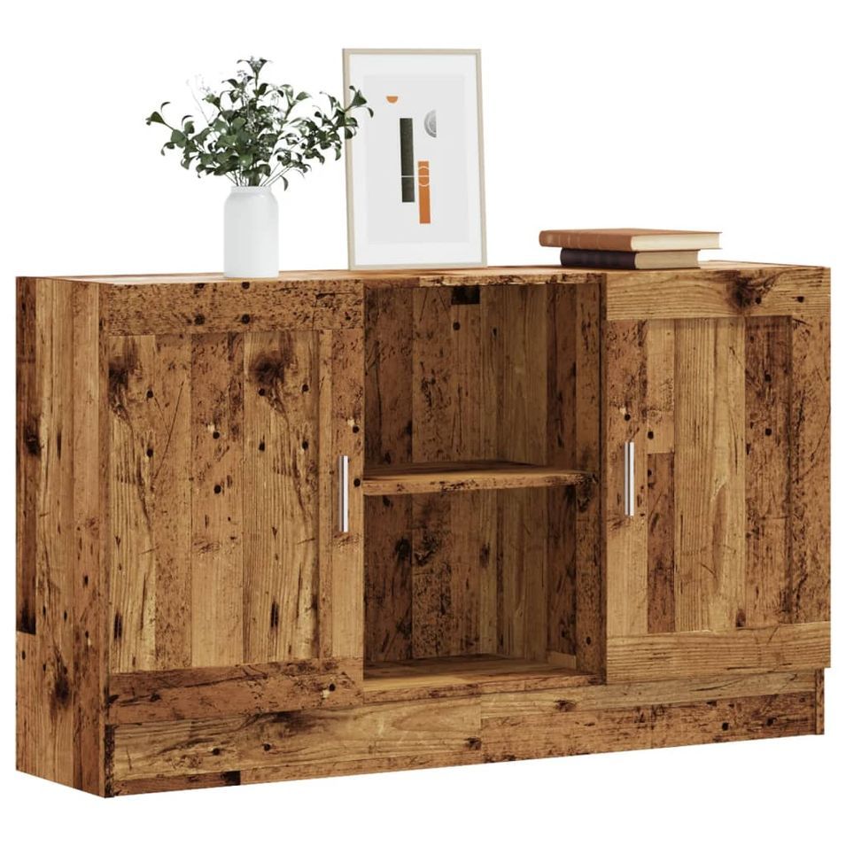 Buffet vieux bois 120x30,5x70 cm bois d'ingénierie - Photo n°1
