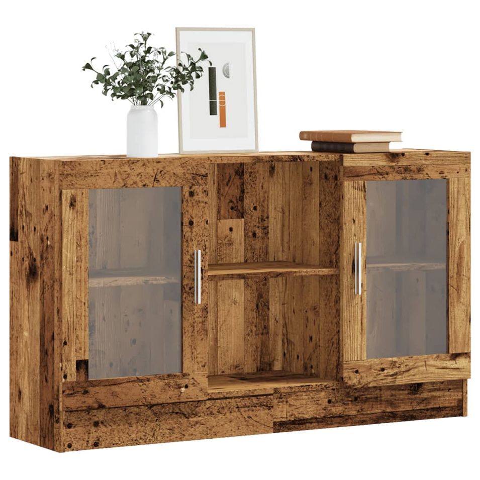 Buffet vieux bois 120x30,5x70 cm bois d'ingénierie - Photo n°1