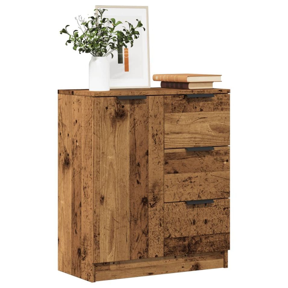 Buffet vieux bois 60x30x70 cm bois d'ingénierie - Photo n°1