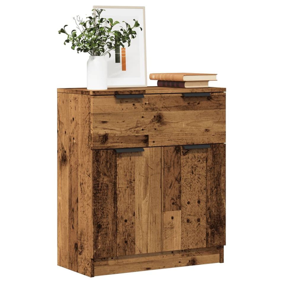 Buffet vieux bois 60x30x70 cm bois d'ingénierie - Photo n°1