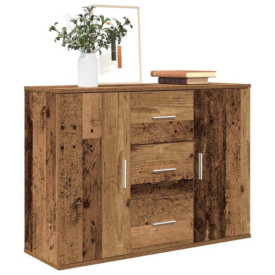 Buffet vieux bois 90x29,5x65 cm bois d'ingénierie - Photo n°1