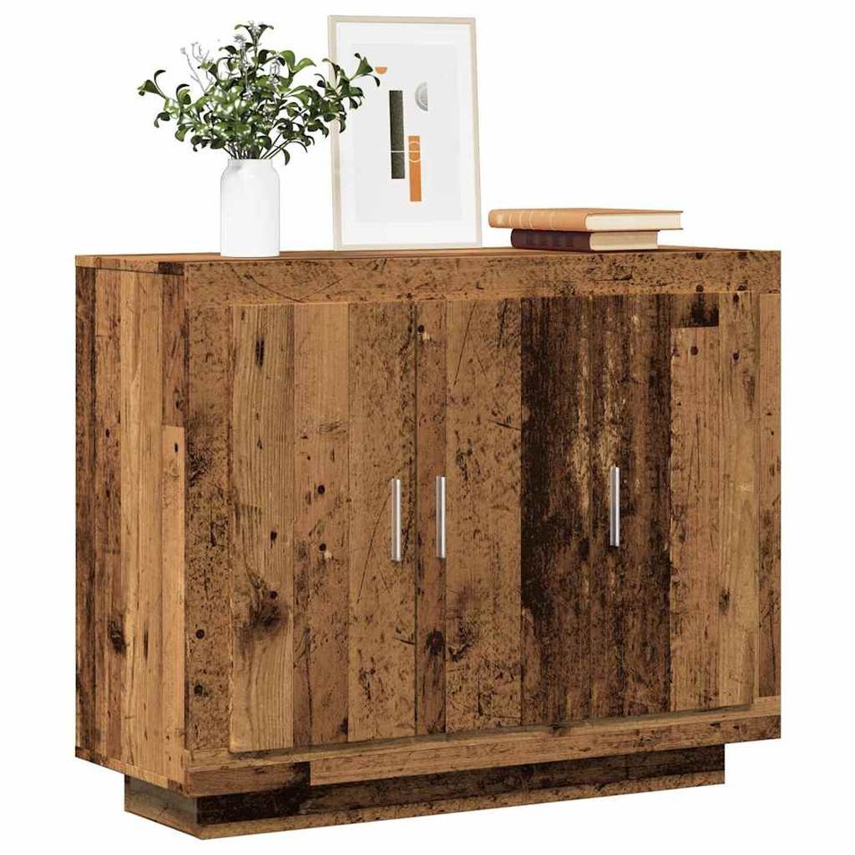 Buffet vieux bois 92x35x75 cm bois d'ingénierie - Photo n°1