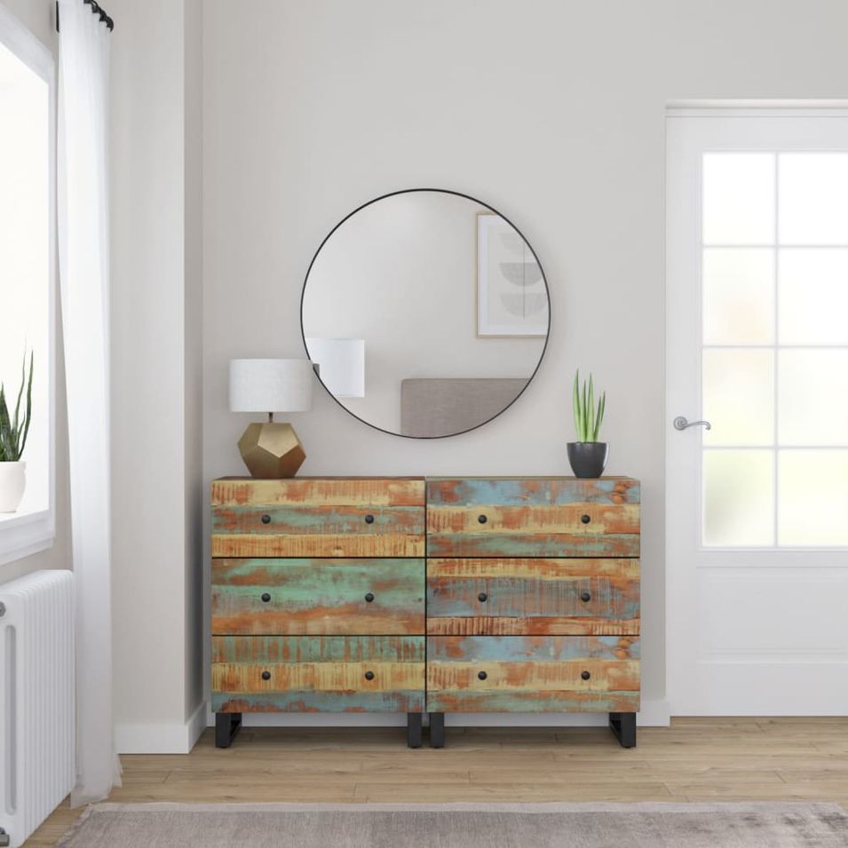 Buffets 2 pcs 60x33x75 cm Bois massif de récupération - Photo n°1