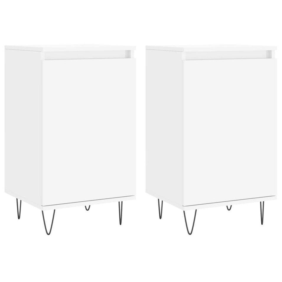 Buffets 2 pcs blanc 40x35x70 cm bois d’ingénierie - Photo n°1