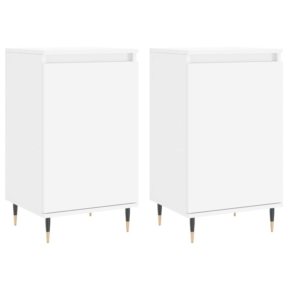 Buffets 2 pcs blanc 40x35x70 cm bois d’ingénierie - Photo n°1