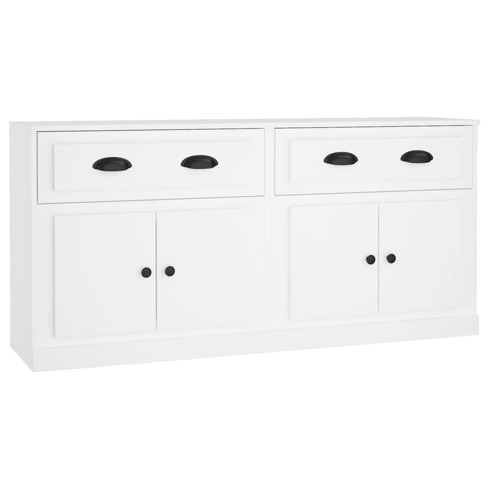 Buffets 2 pcs blanc bois d'ingénierie - Photo n°1