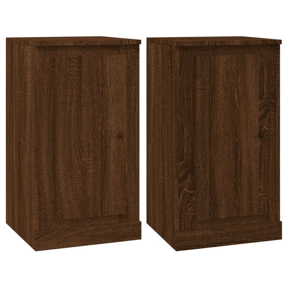 Buffets 2 pcs chêne marron 37,5x35,5x67,5 cm bois d'ingénierie - Photo n°1